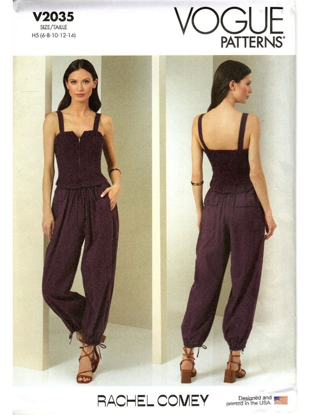 Vogue V2035 Misses 6 to 14 Rachel Comey Jumpsuit Uncut Sewing Pattern